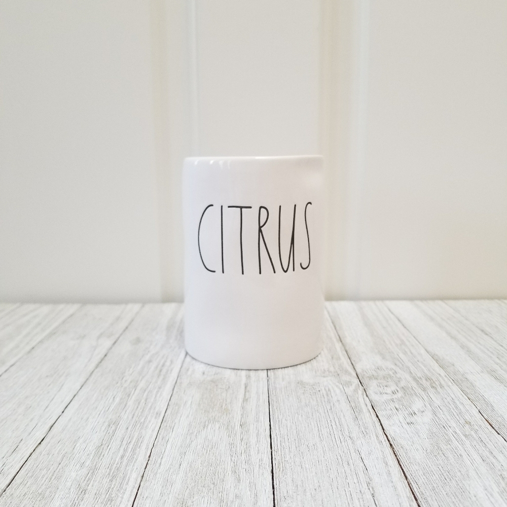 Rae Dunn CITRUS Large White Ceramic Candle 11 oz